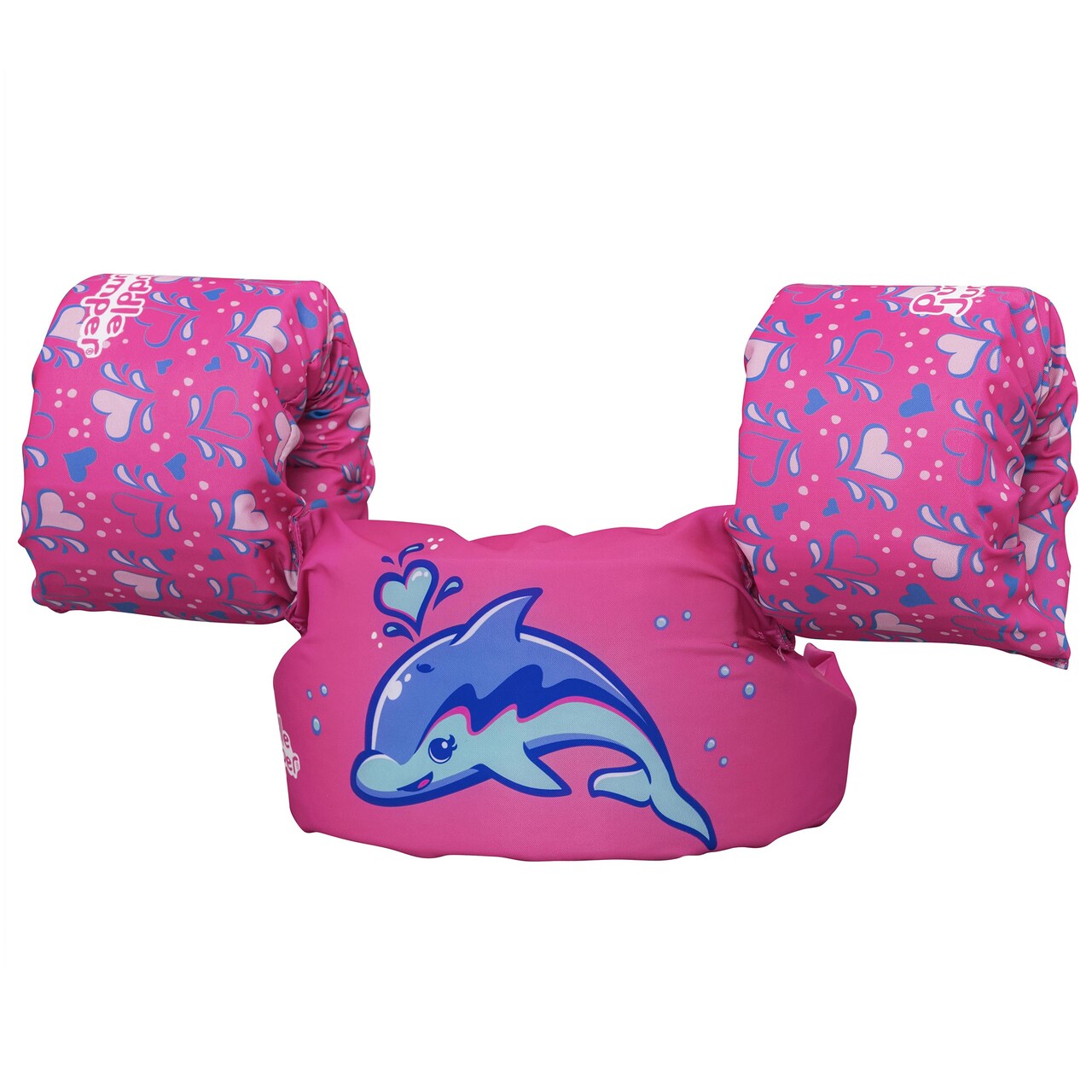 Puddle Jumper: Fabric Life Vest With Armbands - Dolphin - Float Jacket, Swim & Water Accessory, Adjustable Back Buckle, 33-55lb Cap, Toddlers-Kids 2+